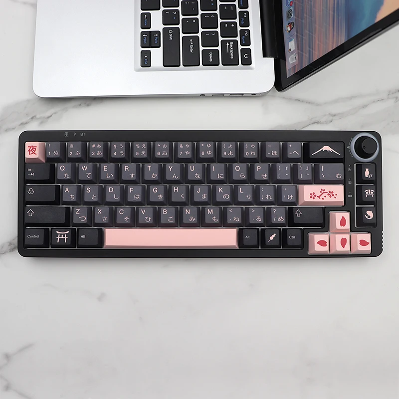 

136 Keys GMK NightSakura Keycaps English/Japanese Cherry Profile PBT Dye Sublimation Mechanical Keyboard Keycap For MX Switch