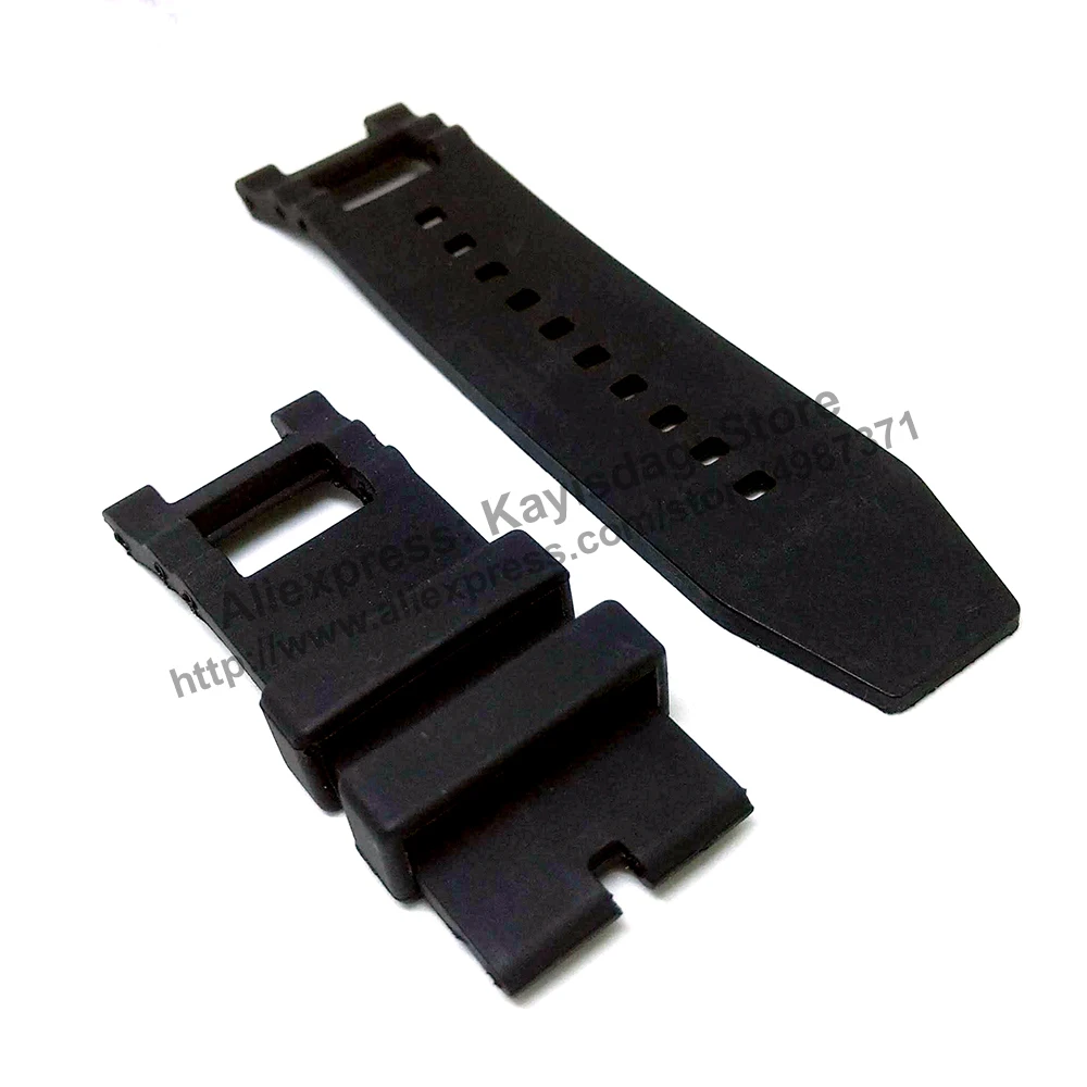 28mm Black Rubber Watch Band Strap - Compatible Invicta SUBAQUA 3 NOMA III 15802 , 17114 , 17118 , 18520 , 19828 , 19831 , 90110