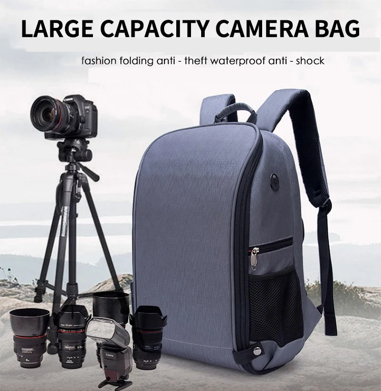 JINNUOLANGRucksack mit großem Fassungsvermögen, Kamerarucksack, wasserdichter Fotorucksack, multifunktionale Reisedrohne, Fotografie, N – Detail 2