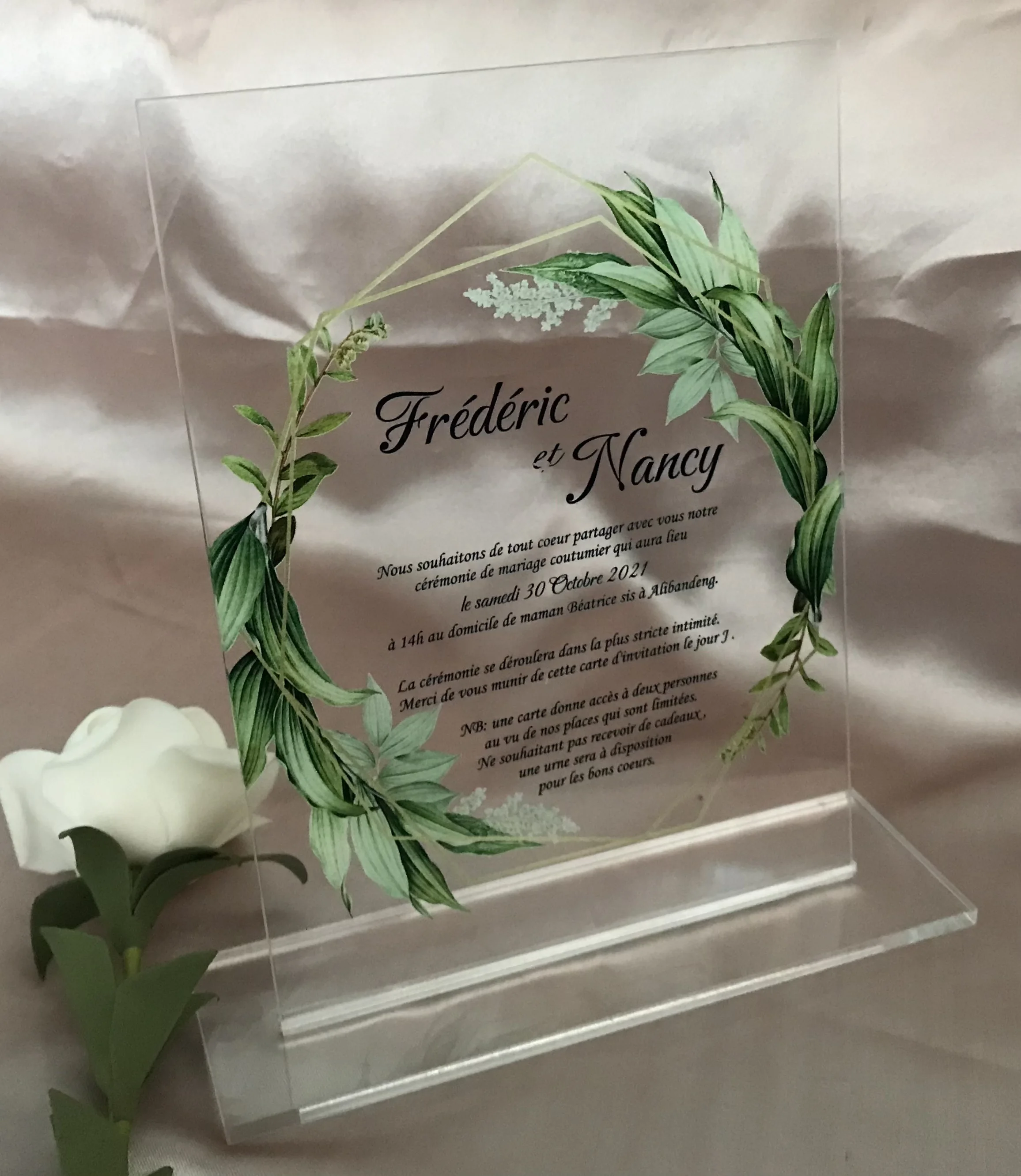 

Custom Acrylic Wedding Invitations, Eucalyptus Design Invitation, Acrylic Menu, Party Gift, Favor Decorations, 10Pcs