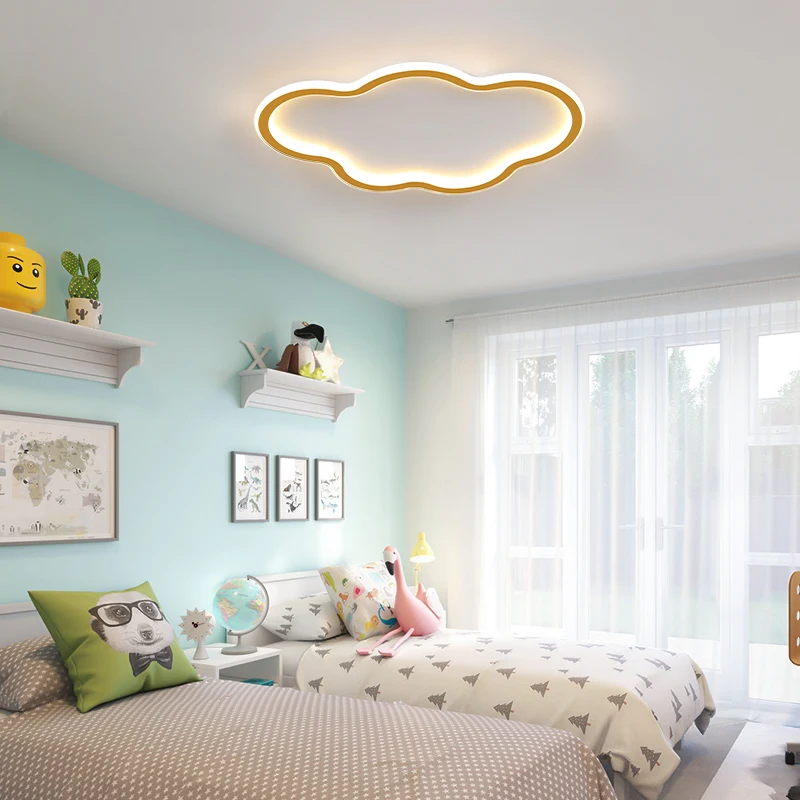 Luz de techo Led minimalista para habitación de niños, lámparas de oro blanco y negro para sala de estar, comedor, estudio, accesorios creativos simples