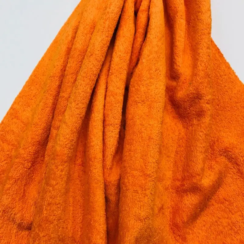 Terry fabric, orange color, towel fabric, 100% cotton, bathrobes, changers, fabric per meter, 1 meter x 160 cms,