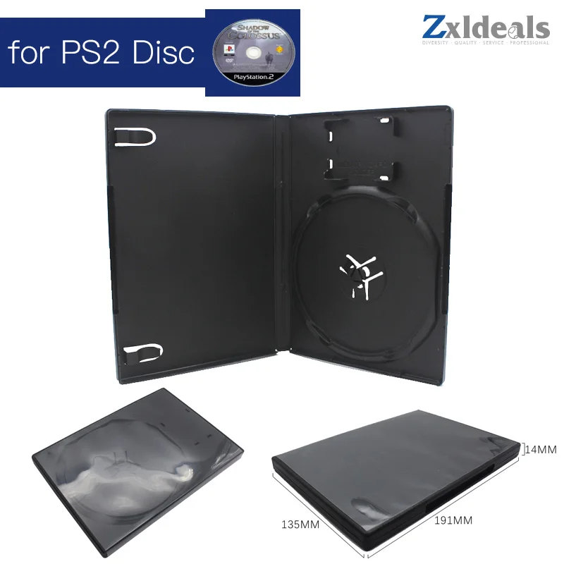 Replacement Case For PS2 Game Disc Spare Black Game Playstation 2 Box Single CD