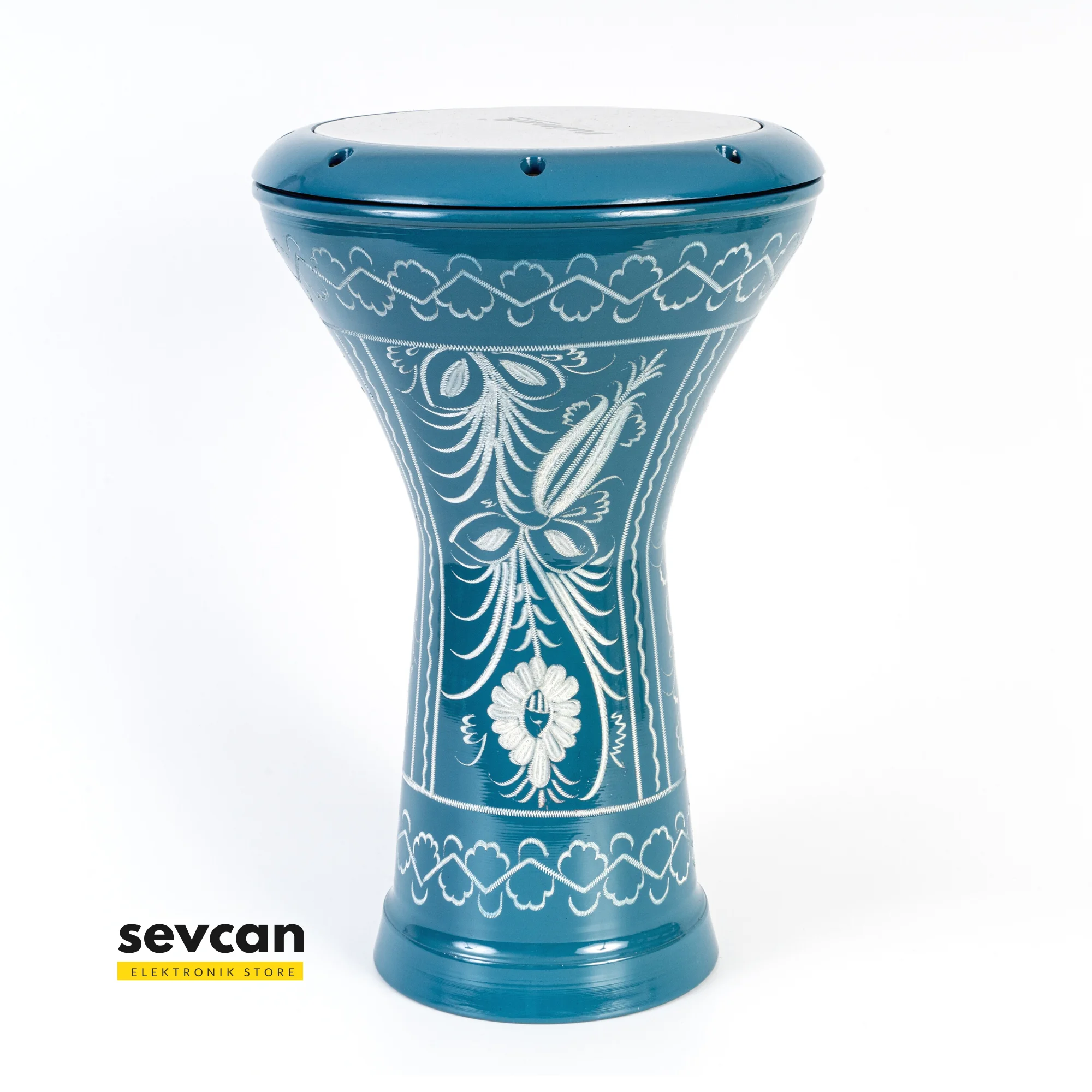 Turquoise Engraved Darbuka Tomtom Goblet Drum Doumbek Tombak Arabic Tabla Taborine Tabor Darabukka Percussion Musical Instrument