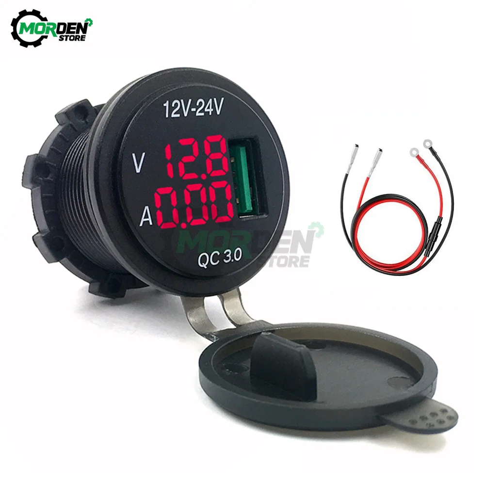 

USB-розетка для зарядного устройства QC 3,0, цифровой вольтметр, амперметр, мониторинг для автомобиля, аксессуары, Электрические измерительные инструменты