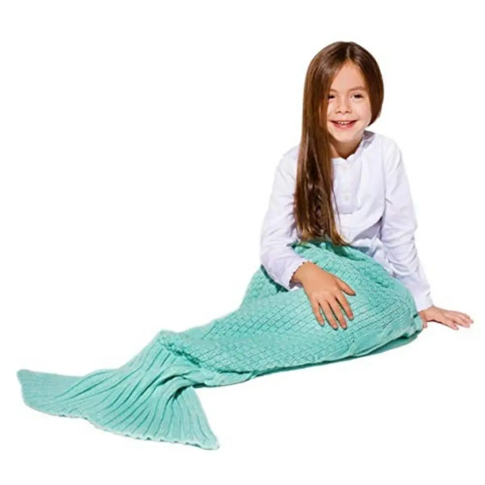 Flamingueo blanket mermaid turquoise blanket tail mermaid for girls made in Spain blanket Sofa (120x50 cm) bed blankets