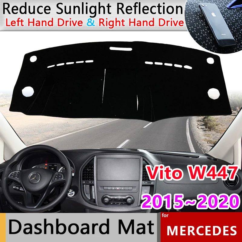 Dashboard Cover Dash Board Mat Carpet Pad for Mercedes Benz Vito W447 MK3 V-Class Valente Metris 2015~2020 Sunshade Protect