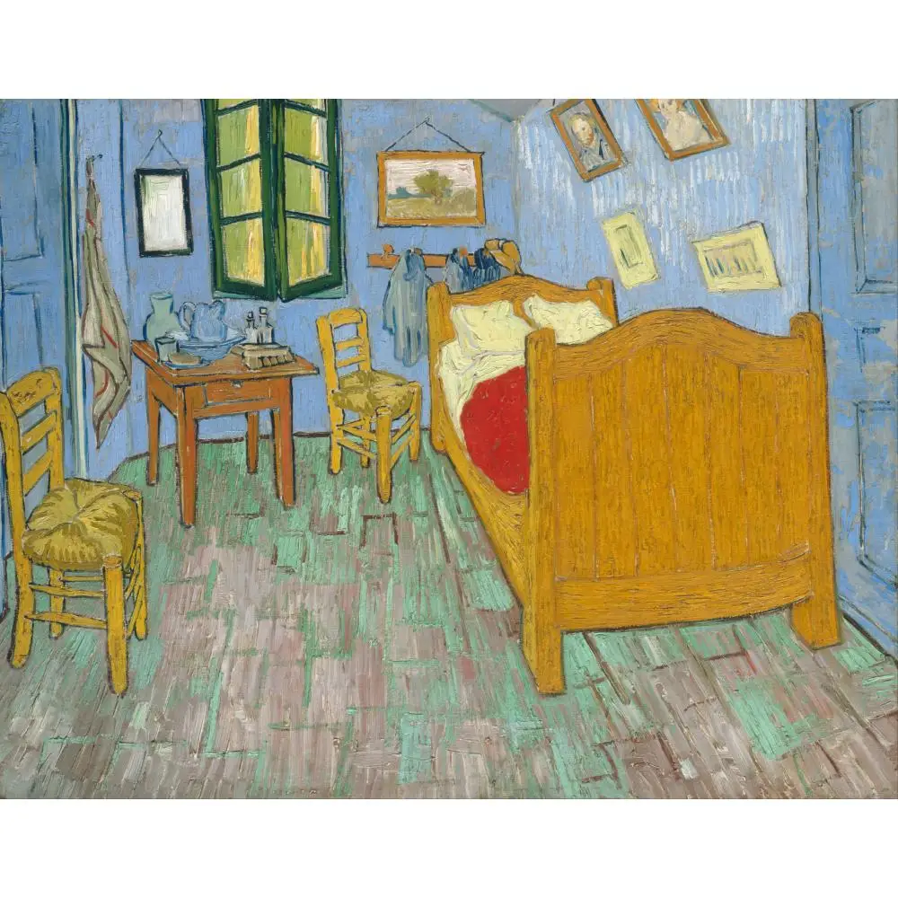 

Canvas Art Famous Van Gogh Oil Painting The Bedroom Still Life Handmade Modern Abstract Artwork Kid Room Wall Decor High Quality