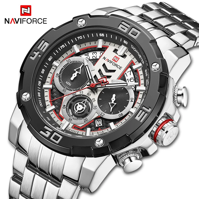 2020 NAVIFORCE Sport Mens Watches Luxury Men Chronograph Military Quartz Wristwatch Date Waterproof Clock Male Relogio Masculino