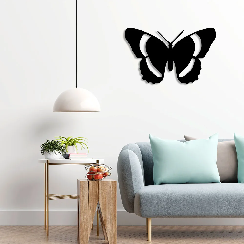 Pattern With Different Wings Open Butterfly Wall Home Accessory Wooden Table 50x30cm