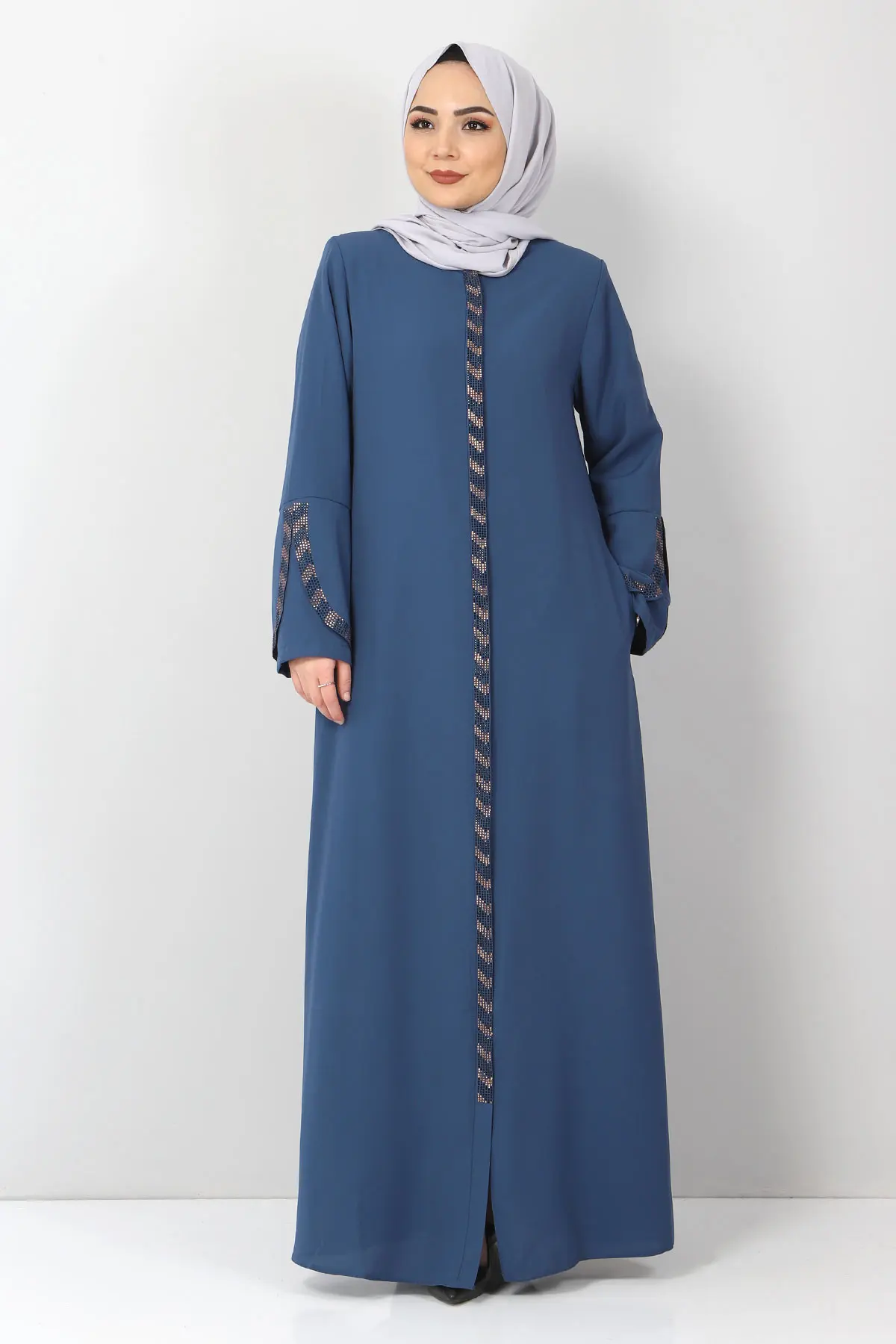 Abaya Women Hijab clothing Stone Detailed Abaya Muslim Abaya Dress Maxi Kaftan dresses for women skirt Turkey 2055