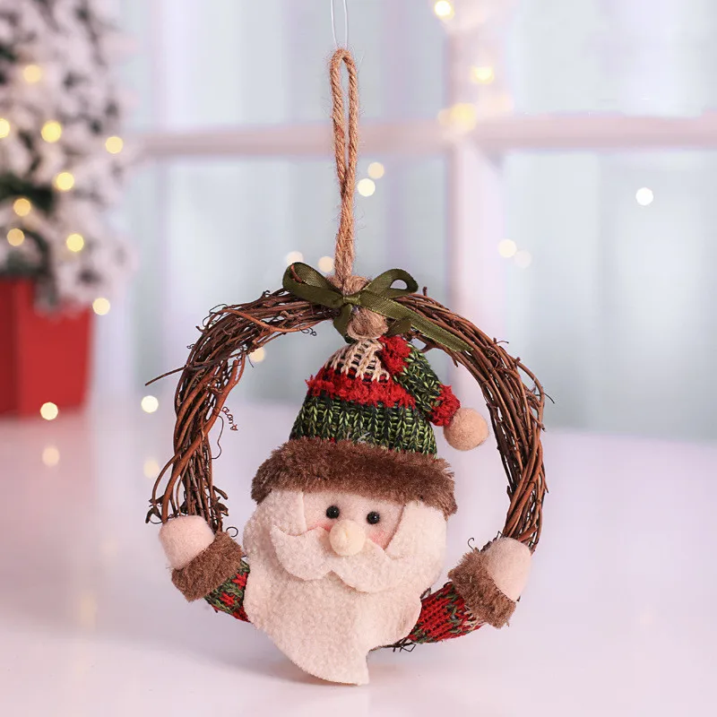 

Christmas Wreath Decoration Xmas Decor Santa Claus Door Ornaments for Home Garland Navidad New Year Noel Christmas Decorations