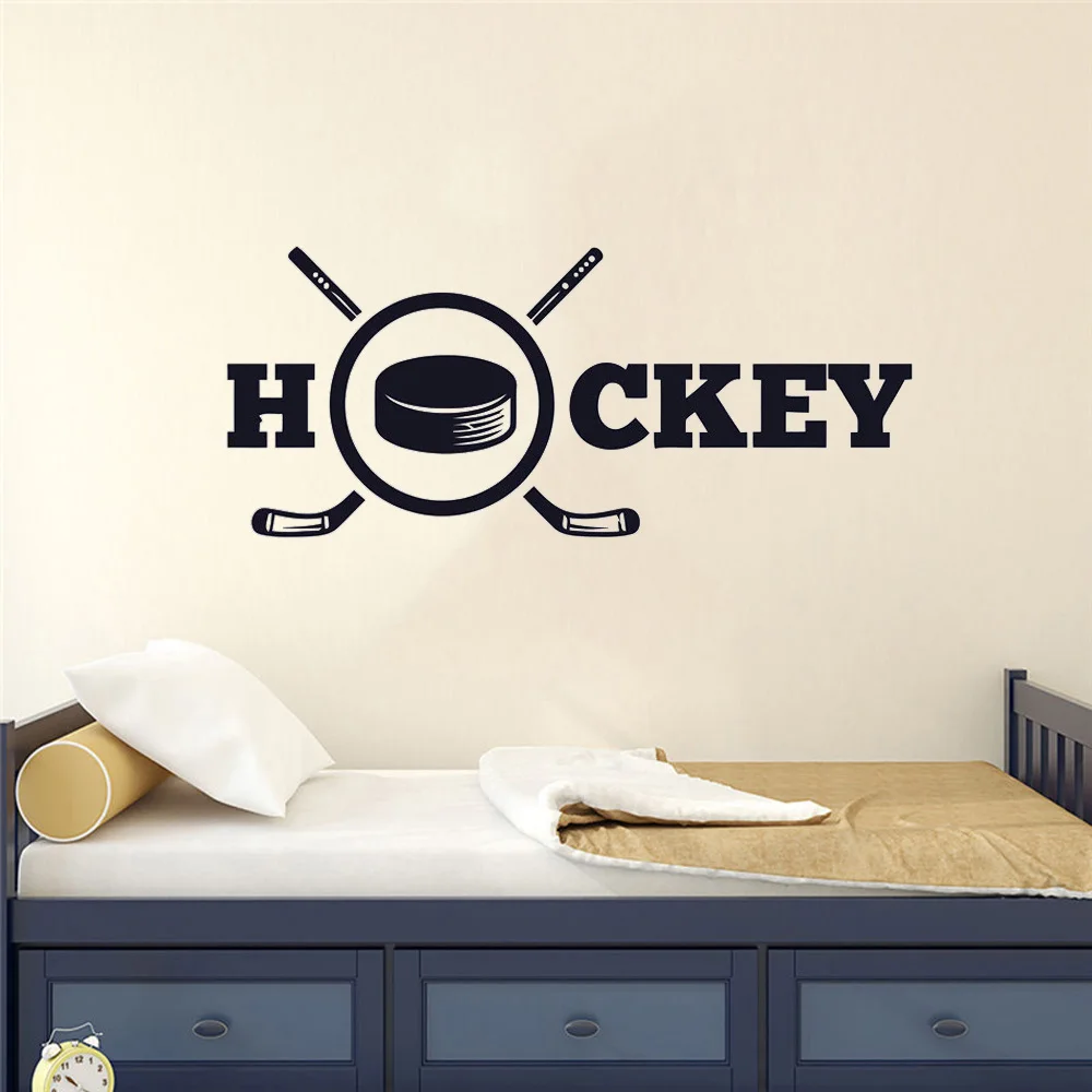 Wall Decal Hockey Wall Sticker Vinyl Decor For Girls Boys Teenager Room Living Room Vinyl Art Sports Poster