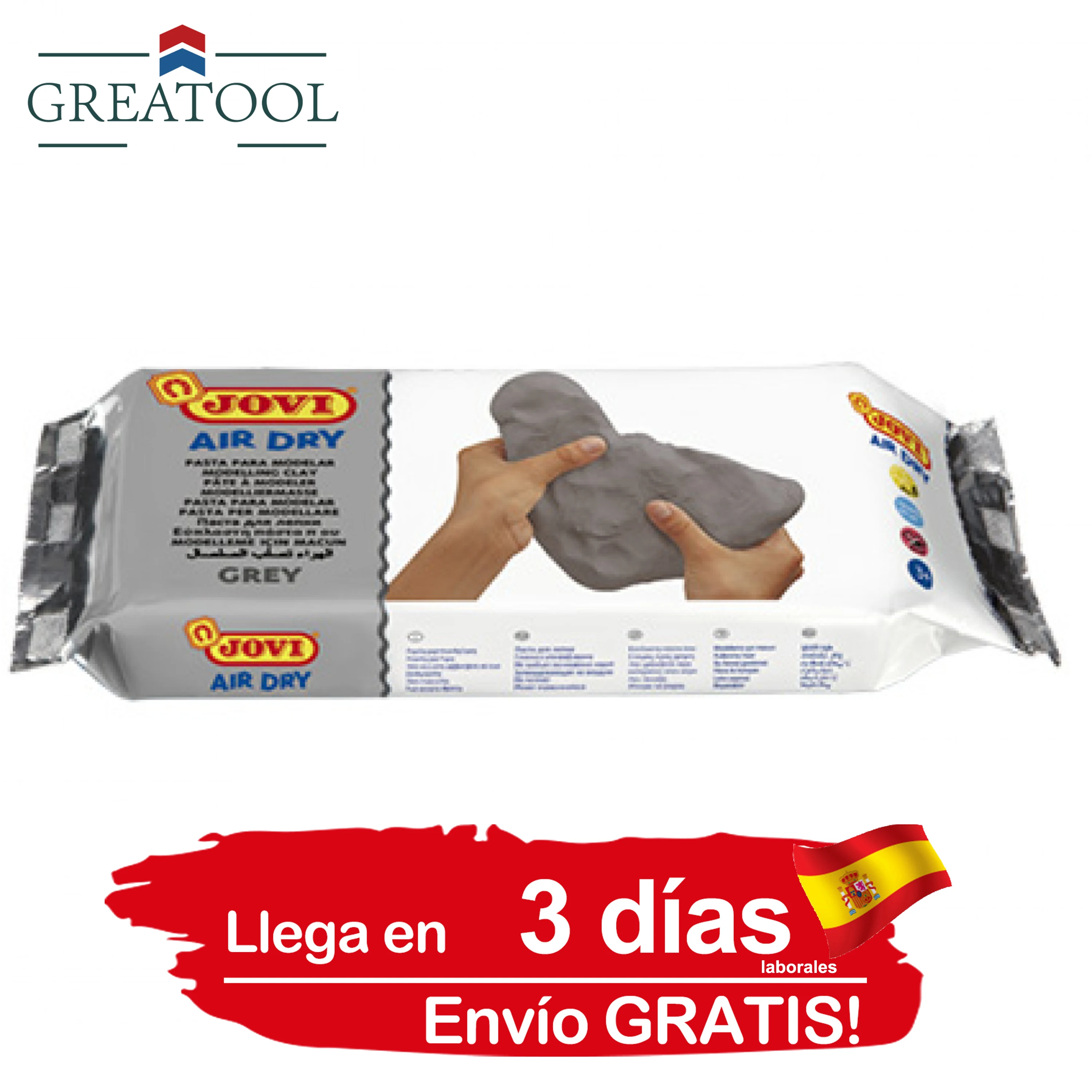 Great ool جوفي لصق إلى قالب الطين الرمادي لينة الطين الأطفال الحرف لعبة النمذجة أداة تجفيف الهواء التعليمية التعلم المواد المدرسية بيلا الفن النحت الإبداعي 500 جرام