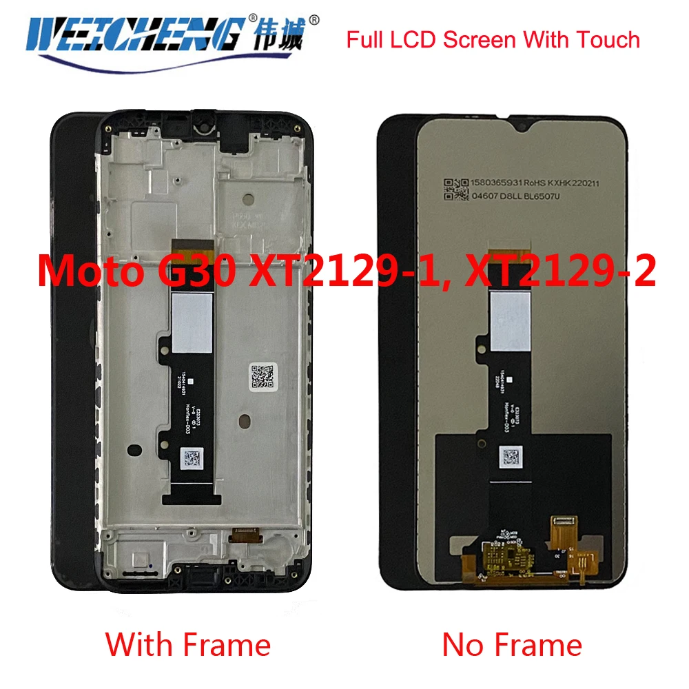 

6,5-дюймовый оригинальный ЖК-дисплей для Motorola Moto G30 с сенсорным экраном в сборе, ремонтный экран для Motorola G30, ЖК-дисплей XT2129-2