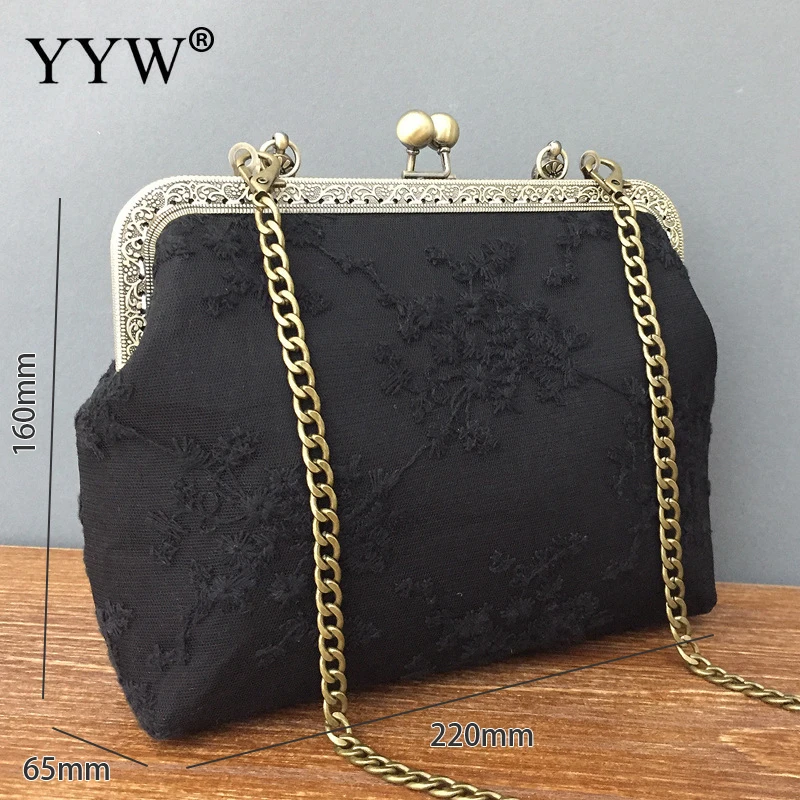 Chinese Style Cheongsam Bag Lace Mesh Vintage Elegant All-Match Crossbodybag For Wedding Or Party Match For Woman Handbag