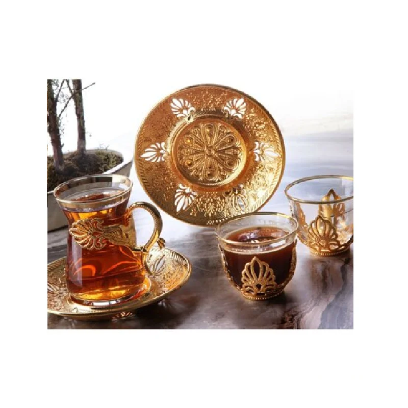 Turkish Tea Sets Arabic Cups Set Authentic Tea Sets Arabic Tea Sets of 6 Coffee Cups Set Espresso Sets Copper Tea Sets Tea Glass