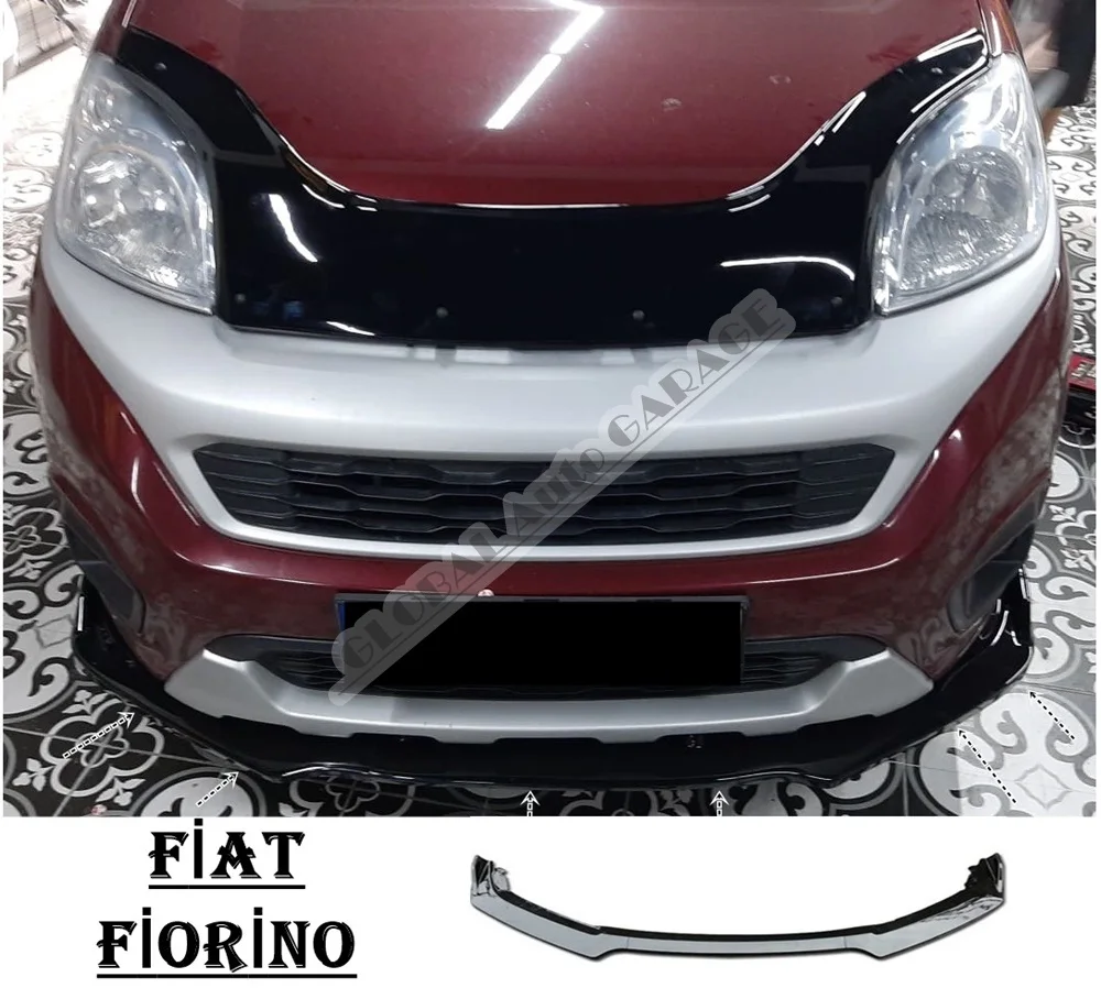 For Fiat Fiorino Front Bumper Attachment Lip 2010-2020 Piano Glossy Black Splitter Diffuser Universal Spoiler Bumper Mud Flaps