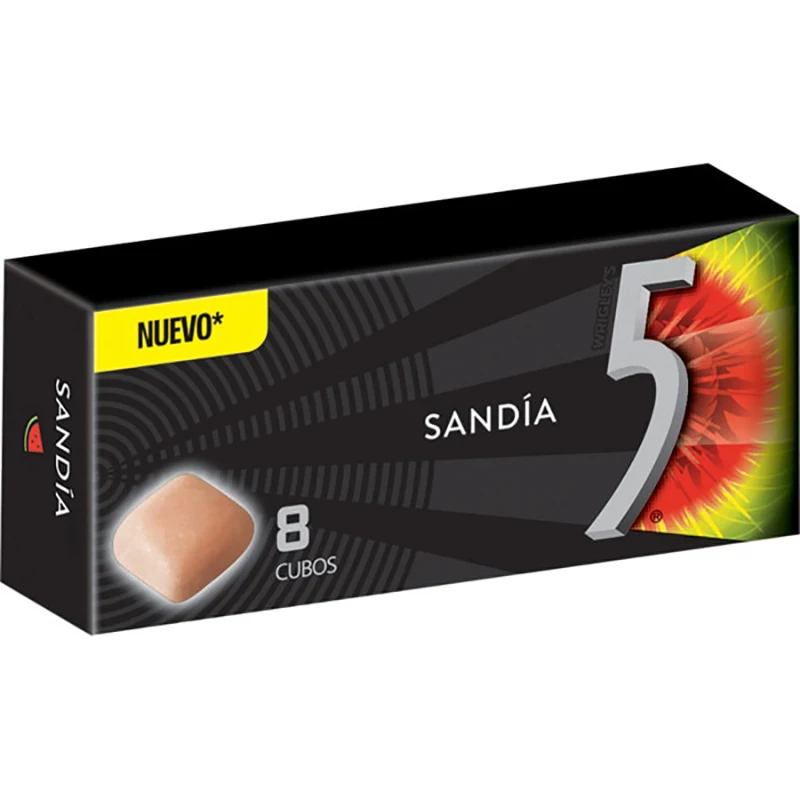 Wrigley\'s Five Turbulence HandyPack sugar-free watermelon-flavored gum in gragea/Cube format (16 pack X 8 cubes)