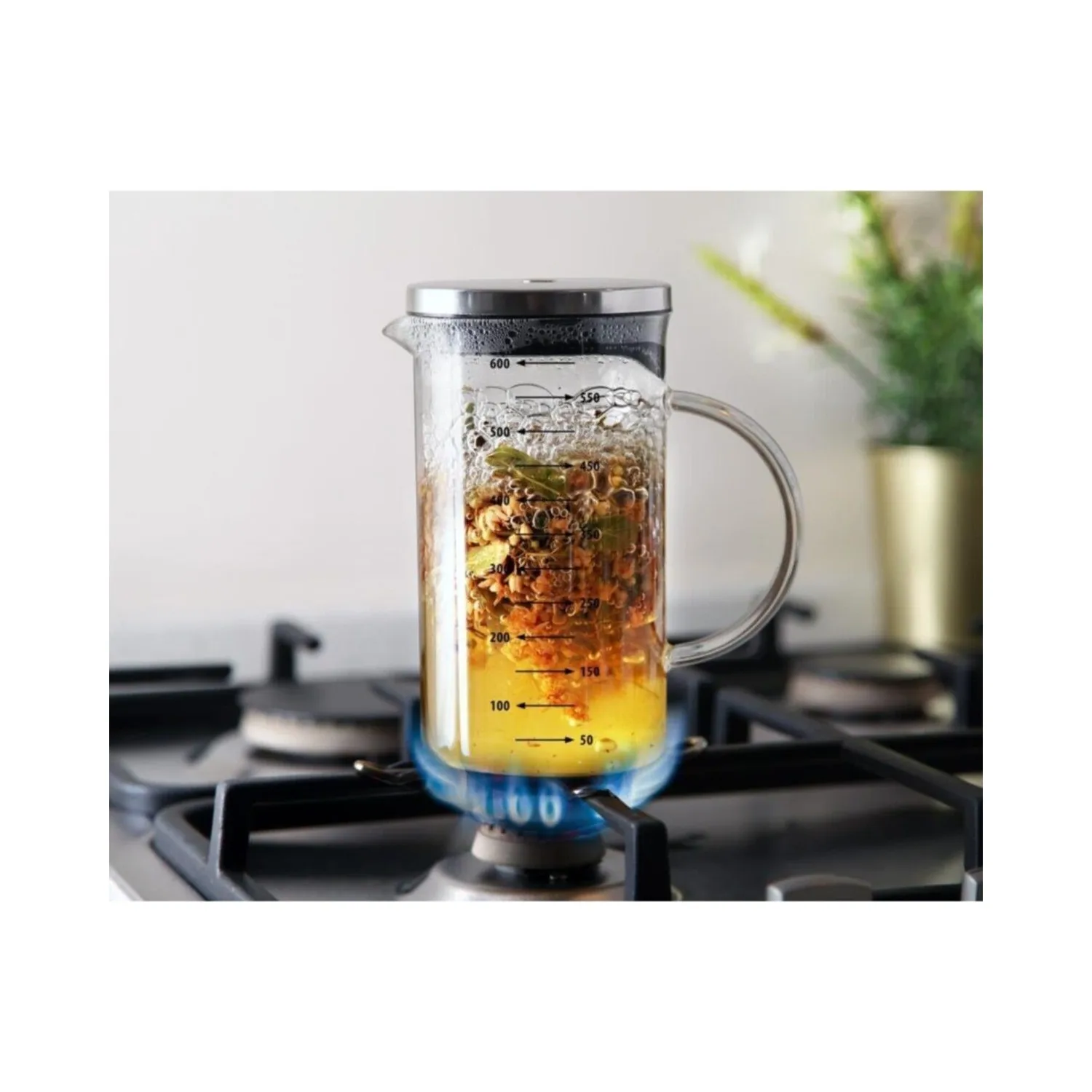 Vipgross Cambu 3-In-1 Franse Pers 600 Ml Brandwerende Borosilicaat Theepot Maatbeker En Franse Pers Filter koffie Zetgroep