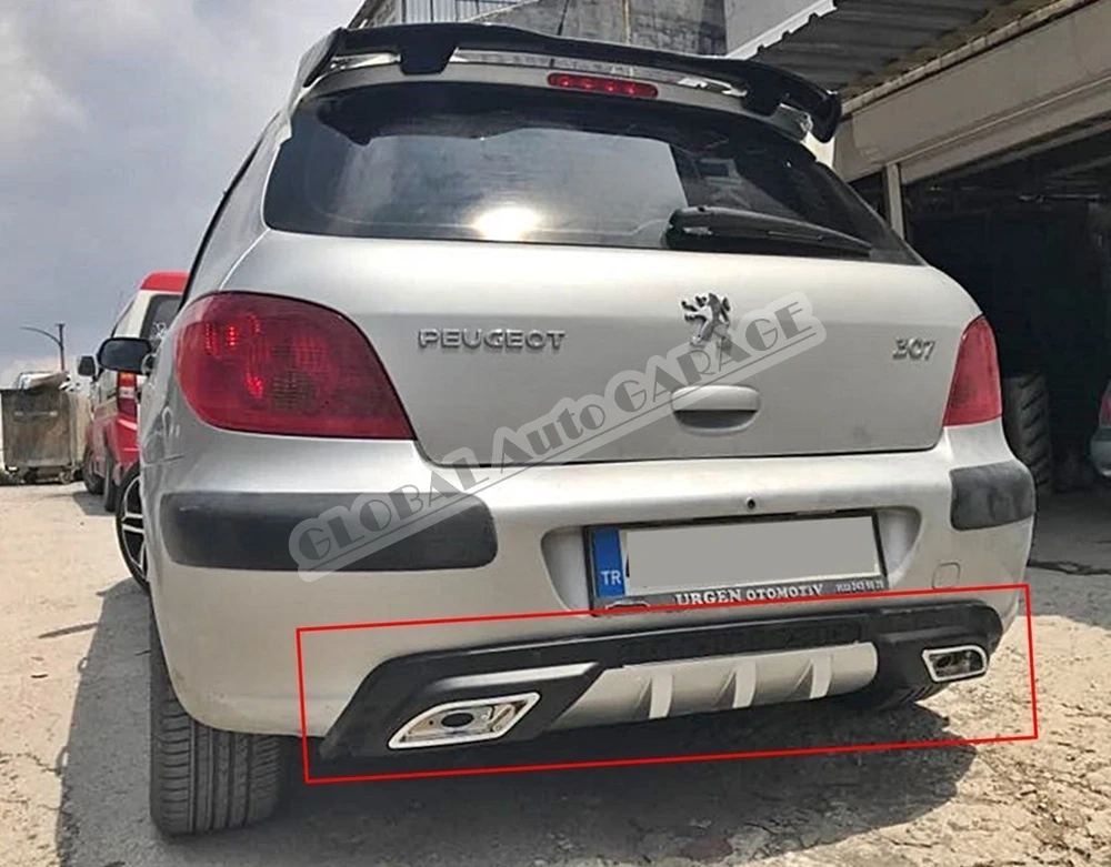 For Peugeot 307 Diffuser 2001 2002 2003 2004 2005 2006 2007 2008 Rear Bumper Extension Attachment Car Styling Auto Universal