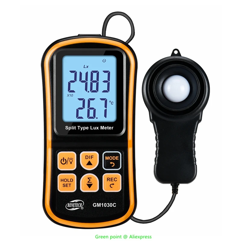 5x hochwertige gm1030c Mini Split Typ Lux Meter tragbare Digital anzeige Illumino meter Bildschirm Hintergrund beleuchtung für den Betrieb im Dunkelraum