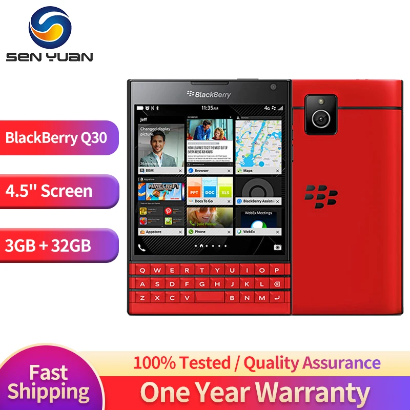 BlackBerry Passport Q30 Cellphone 2G 3G 4G LTE Mobile Cell Phone Quad core 3GB RAM 32GB ROM 13MP Original Unlocked BlackBerry OS