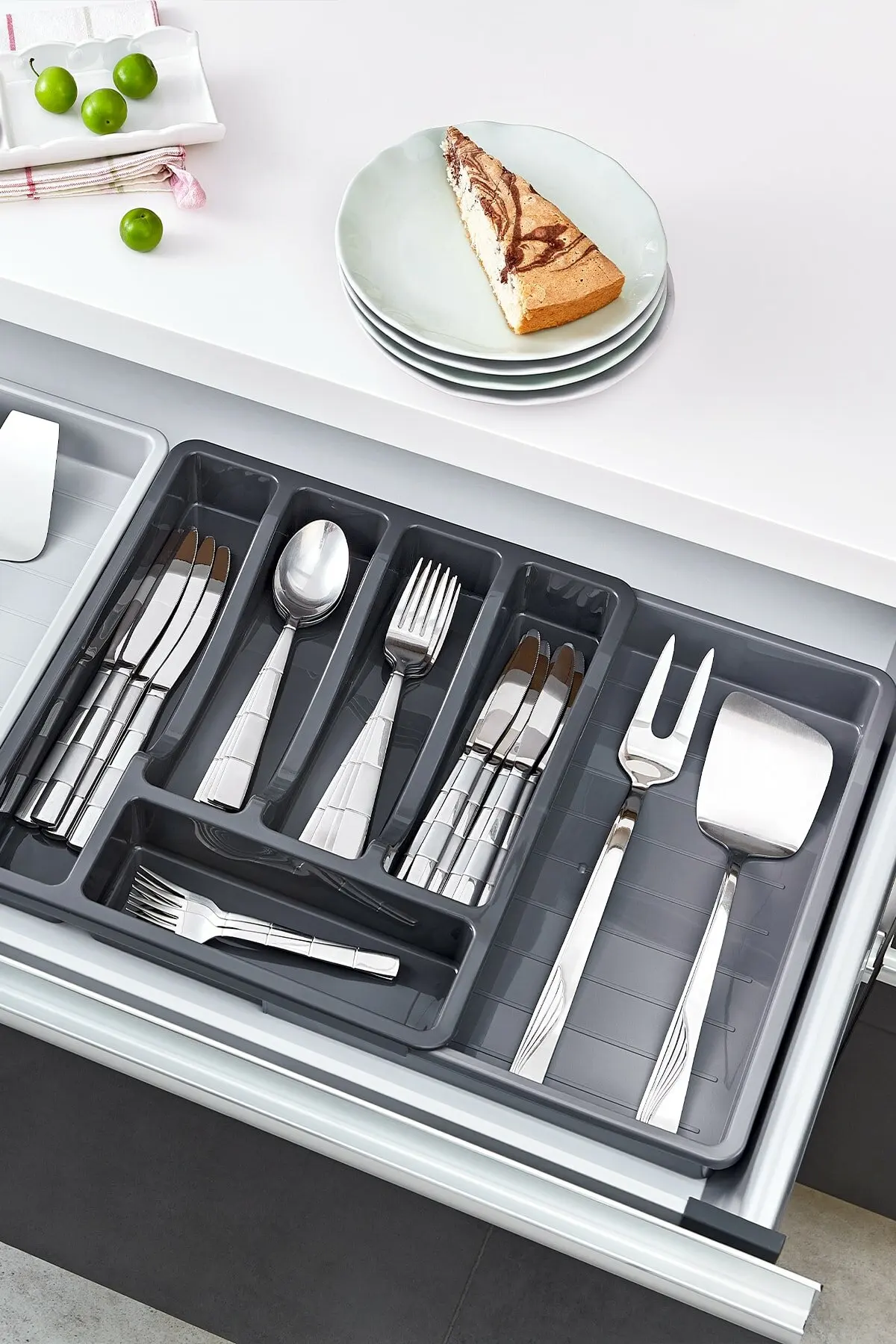 Cutlery Drawer Tray Kitchen Expandable Utensil Drawer for Kitchen Container Utensil Organizer Multi-Purpose Storage for Kitchen