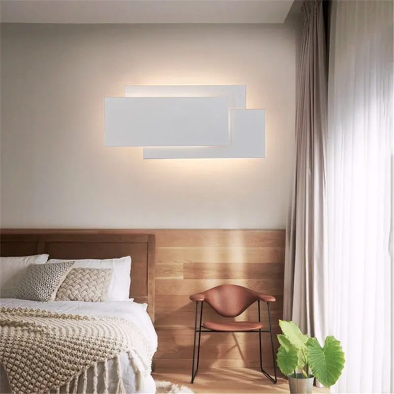 Three-Layer Stacked LED Wall Lamp Modern Bedside Lighting Creative Retangle LED Wall Lights for Living Room Hall Corridor Sconce