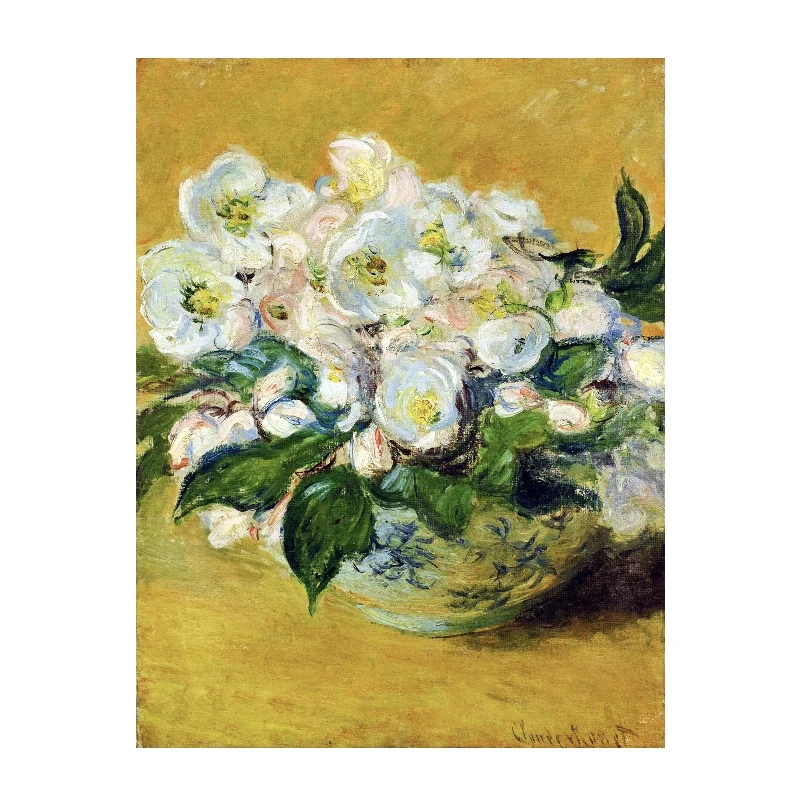 Christmas Roses by Claude Monet Top Quality 100% Handmade Oil Painting Canvas Wall Art Gift Top Home Decoration