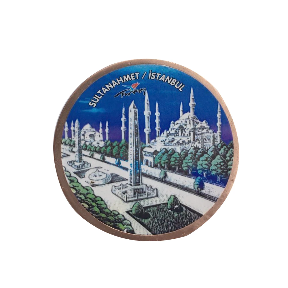 Turkish Turkey Handmade Sultan Ahmet Mosque Copper Fridge Magnet Gift