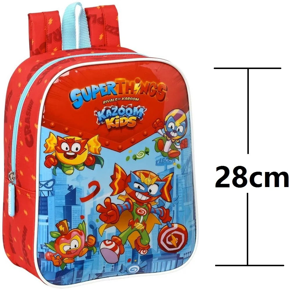 Safta Mochila Escolar(Portatodo,Estuche,Portameriendas) de SuperThings Serie 8 Rojo y Azul