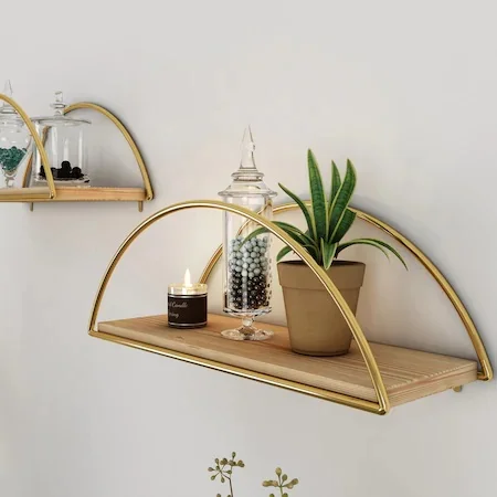 Bino Wall Rack Decorative Kitchen Bathroom Gold Ellipse Bookcase