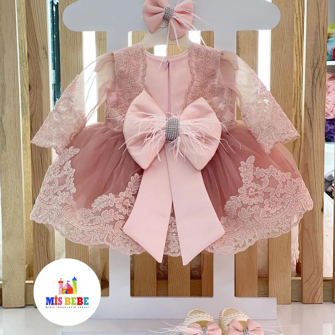 3-Pcs Dress hair Clip Shoes Clothing Sets Lace Gemmiferous Autumn Spring Summer Kids Costum toddler ball gownes Children