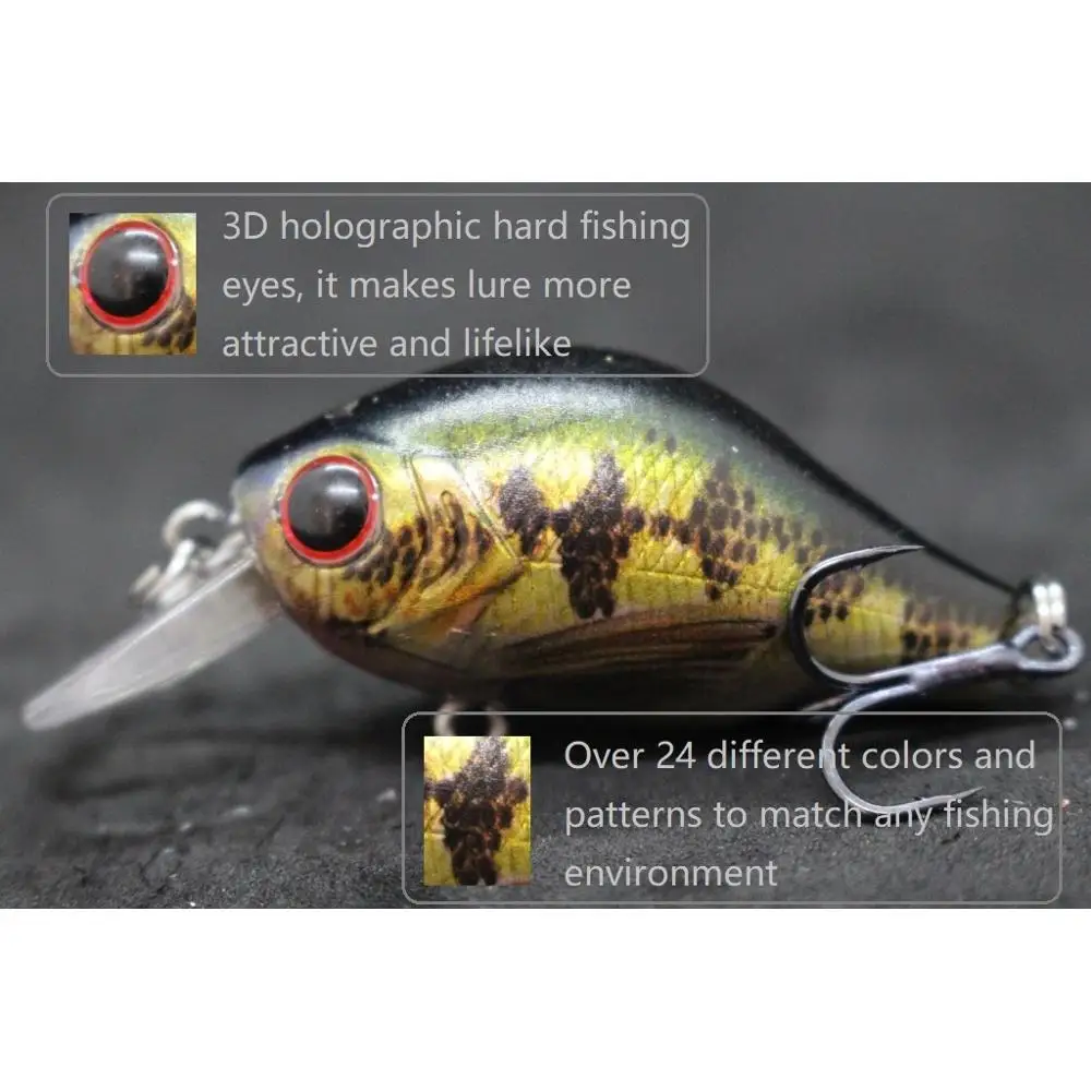 wLure Wobbler Fishing Lure 5.6cm 7g Tiny Crankbait Lifelike Colors 0.5 Meter Depth Upgraded Treble Hooks Carp Fishing HC564