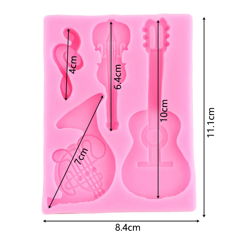 Radio Microphone Guitar Silicone Resin Mold Music Note Fondant Cake Decorating Tools DIY Cupcake Topper Chocolate Candy Moulds