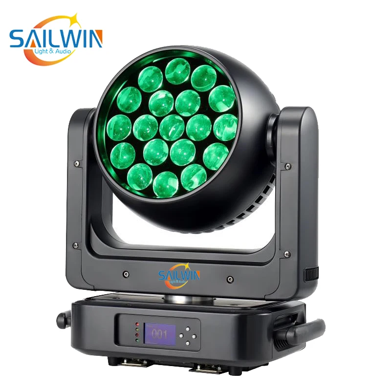 

New Aura 19X25W 4in1 RGBW ZOOM DMX512 LED Moving Head Wash Effect Light DJ Party Light For Evnet Party