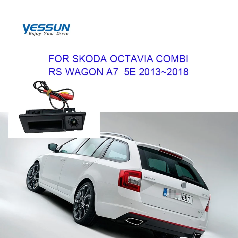 

HD рыбий глаз 1280*720 камера заднего вида для Skoda Octavia A5 A7 2010 2011 2012 2013 ручка багажника автомобиля камера заднего вида Парковка