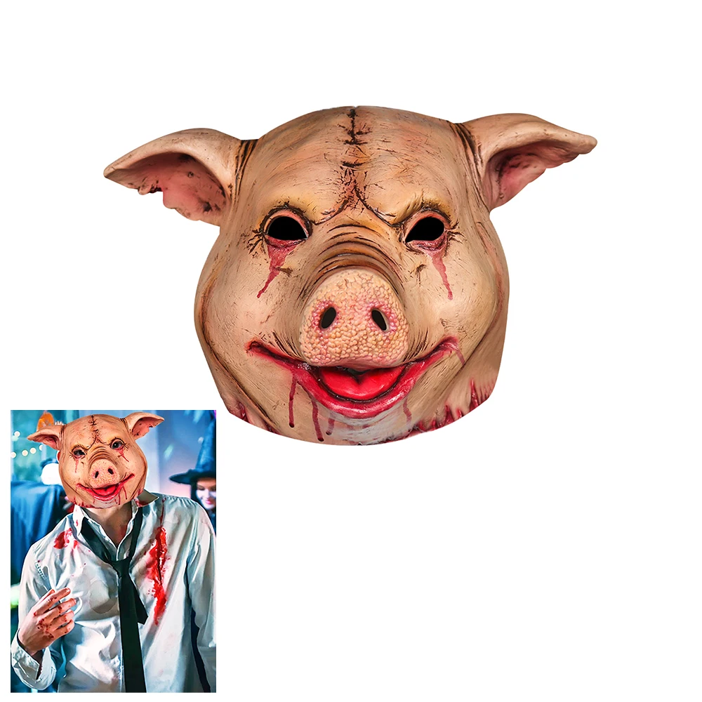 Bulex Pig Head Masks Mascaras Masks Cosplay Halloween Mask Prop Party Carnival Mask Pig Head Mask Face Cover Pig Cosplay