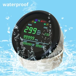 Waterproof 85mm LCD GPS Speedometer 0-299km/h MPH Knots Trip Odometer Direction RPM Tachometer for Car Motorcycle with Alarm
