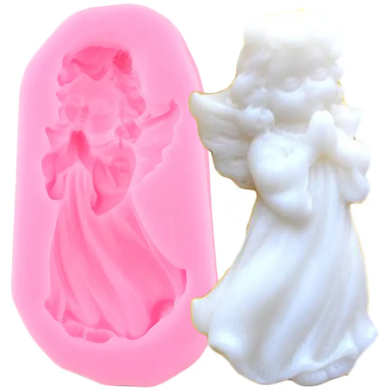 3D Angel Baby Silicone Molds DIY Baby Birthday Cupcake Topper Fondant Cake Decorating Tools Candy Clay Chocolate Gumpaste Moulds