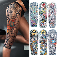 Sexy Thigh Leg Temporary Tattoos Women Body Art Painting Water Transfer Tattoo Sticker Carp Dragon Wings Waterproof Tattoos Fake