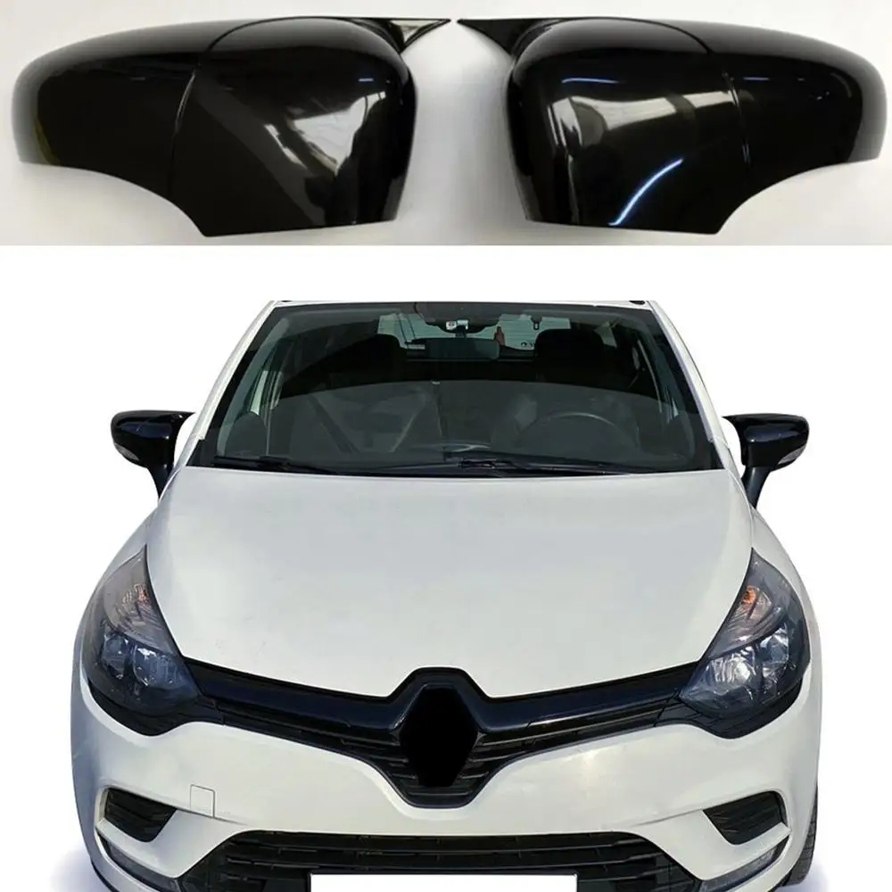 Mirror Cover Bat Mirror Cover for Clio 4 2012 2013 2014 2015 2016 2017 2018 Piano Black 2 pcs Left-Right