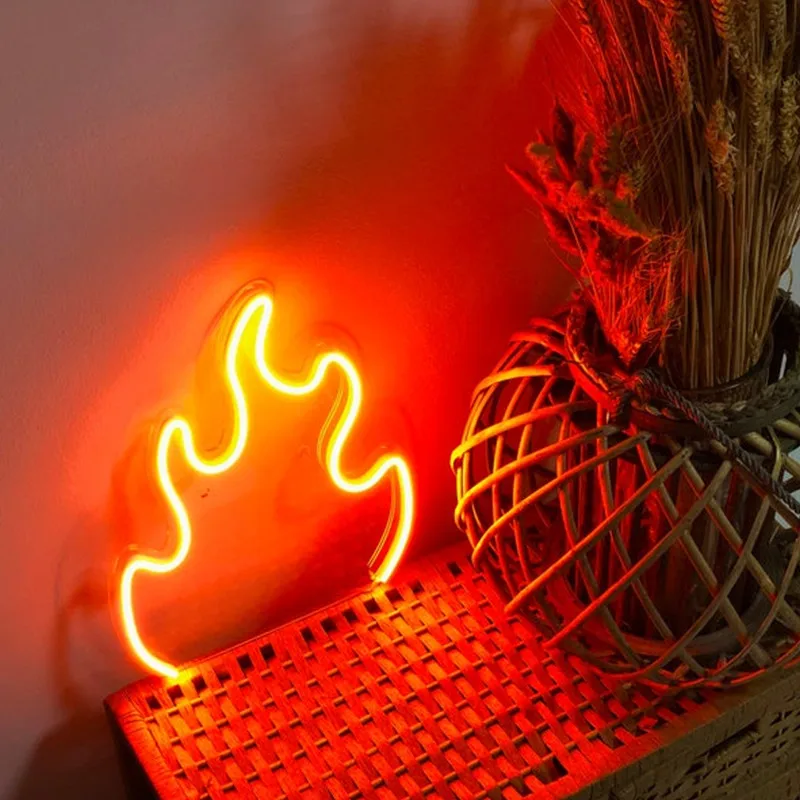 Custom Neon Sign Fire Sign USB Led Neon Light Home Decor Custom Neon Light Room Office Neon Lamp Ins Art Wall Decor Personalized