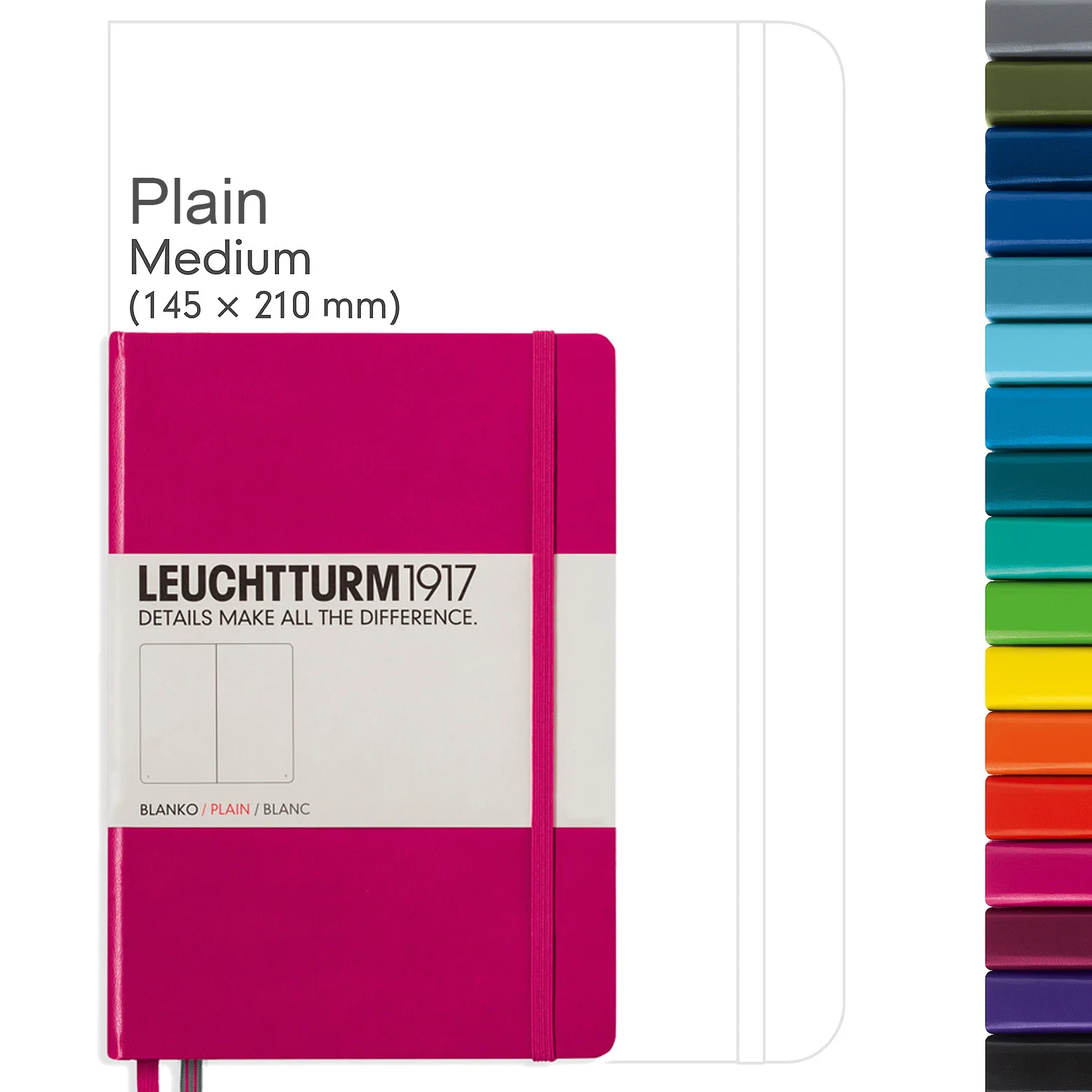 Leuchtturm1917 Notepad Medium (A5), Hard Cover, 251 Numbered Pages - Ruled