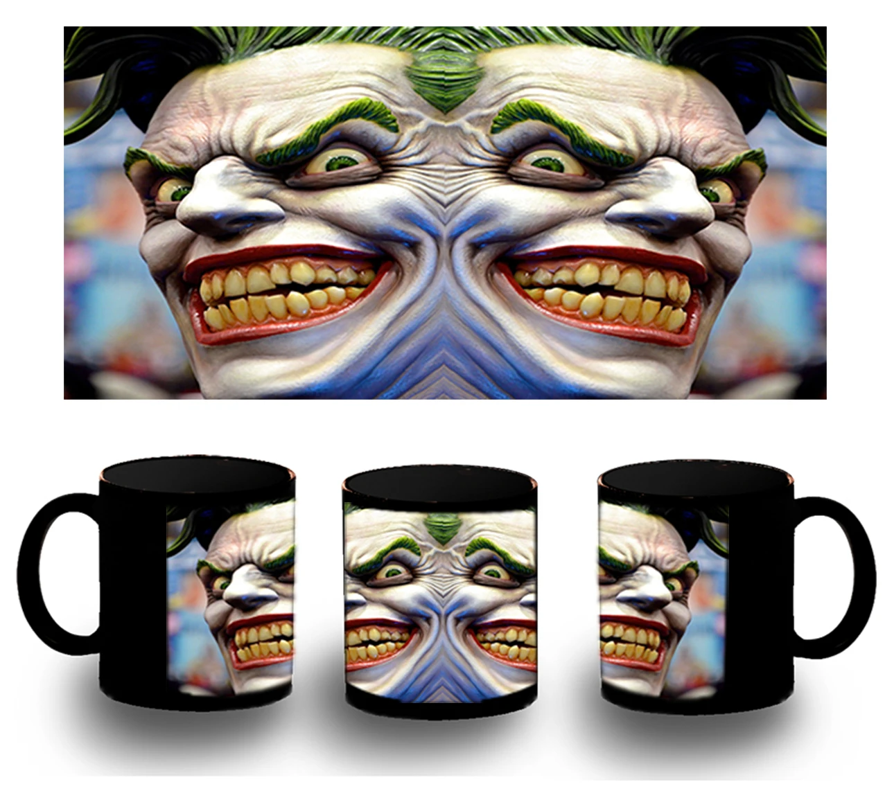 CUP FULLY black JOKER EVIL CLOWN black mug