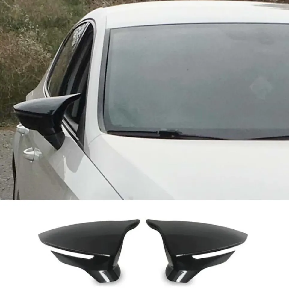 Bat Style Mirror Cover 2 Pieces High Quality ABS Plastic BATMAN Full Compatible Glossy Black 2017-2018-2019-2020