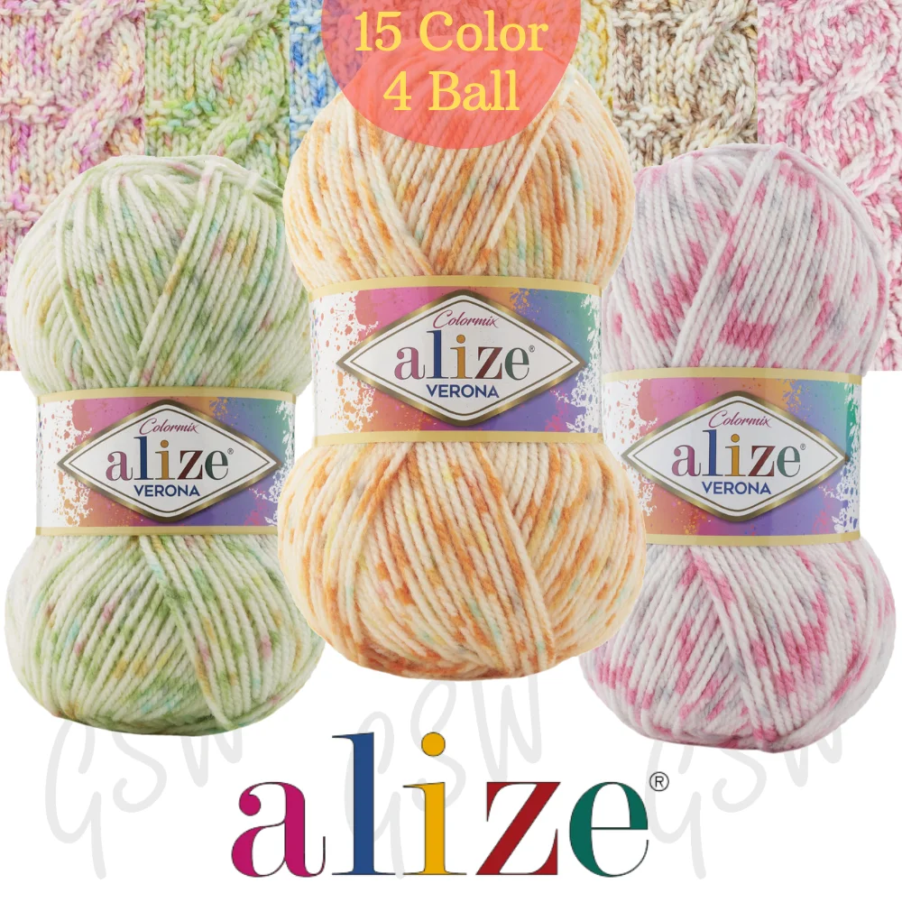 

Baby Hand Knitted Striped Yarn Alize Verona NEW, 4 Ball, Shawls - Accessories - Scarves - Rope - Threads Cardigan - Sweater - Blouse - Blanket - Hobby - Beret - Hat - Amigurumi - DIY - Made In Turkey