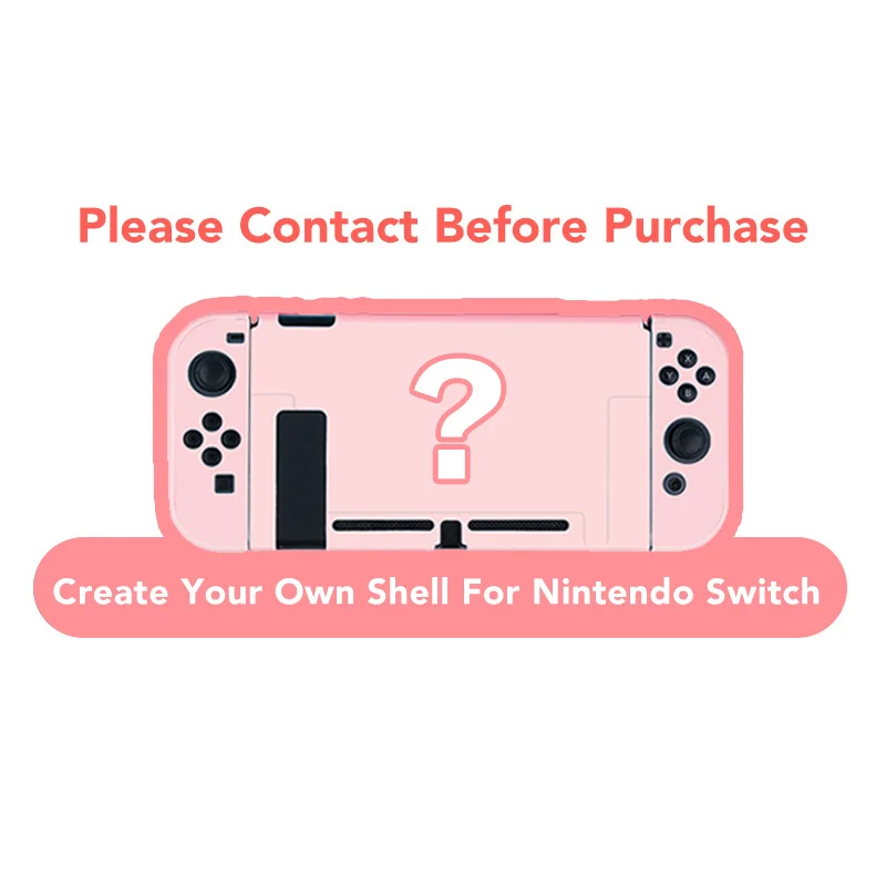 Kawaii Cute Custom TPU Cases For Nintendo Switch Pink Yellow Blue Black Green Purple Base Colors Protection Shell Decal Cover