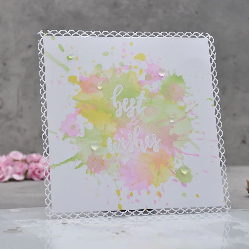 Stencil Water Spray Spatter Layering Stencils Background Scrapbooking Embossing DIY Card Craft Texture Decorative Template Dies